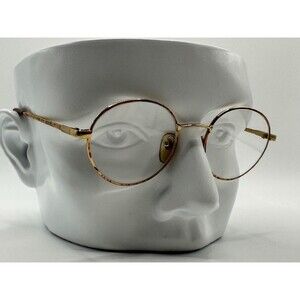 NEW Vintage Eyeglasses | Round Metal Magician Style | Amber/Gold Frame | #802